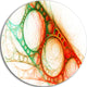 Red Green Metal Constructions, Abstract Digital Round Wall Art, 38"