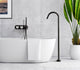 Freestanding Tub Filler with Wall Mounted Handles, Diverter and Handshower