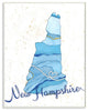 Stupell Industries New Hampshire Agate Blue US State Design, 10 x 15