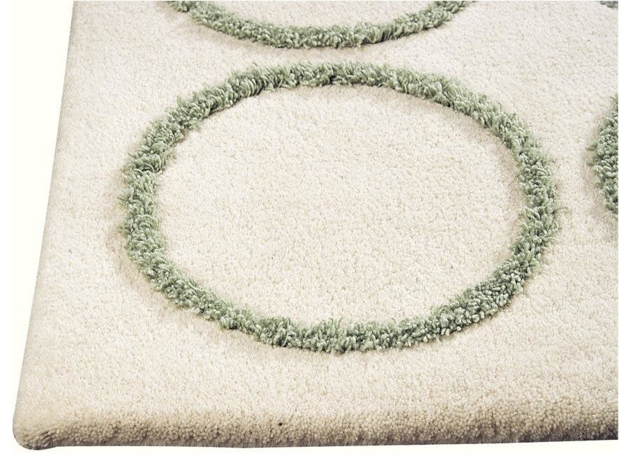 Hand Tufted White New Zealand Wool Area Rug, 4''6"X6''6"