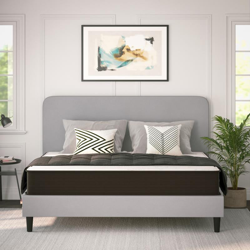 Dream 10 Inch Hybrid Mattress in a Box, White/Black, King