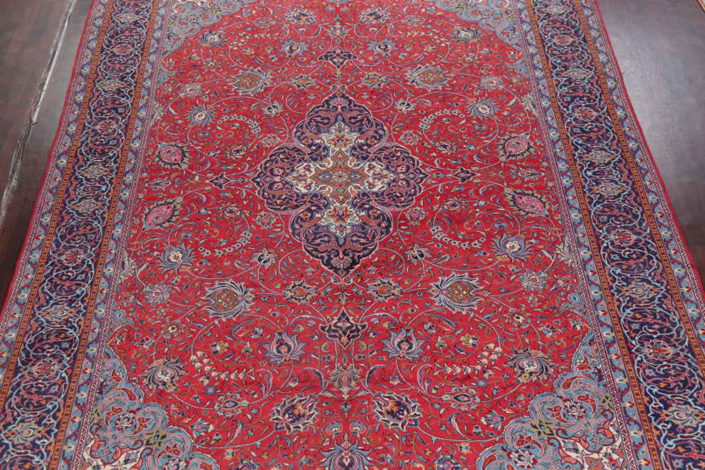Consigned, Persian Oriental Traditional Vintage Handmade Area Rug, Red, 10x13