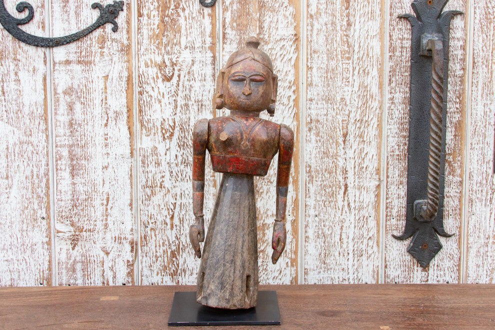 Antique Indian Goddess Wooden Statue