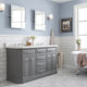 60" Palace Quartz Carrara Cashmere Gray Vanity With Hardware, Faucets, Mirror