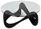 Orion Coffee Table, Black Resin Cement With Glass