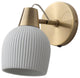 Petaluma Bone Porcelain Wall Sconce, Weathered Brass, Dimmer Switch, Portable