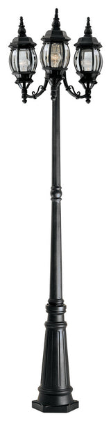 Riviera 3 Head Post Lantern, Black