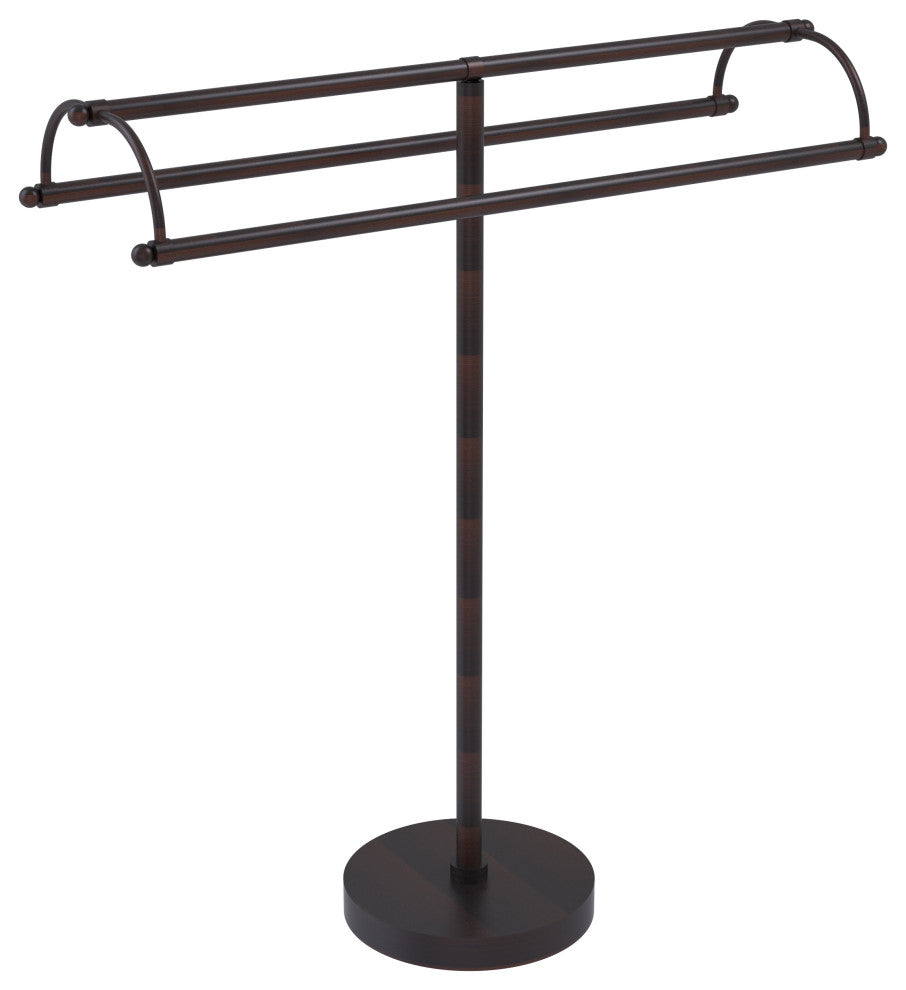 Free Standing Double Arm Towel Holder, Venetian Bronze