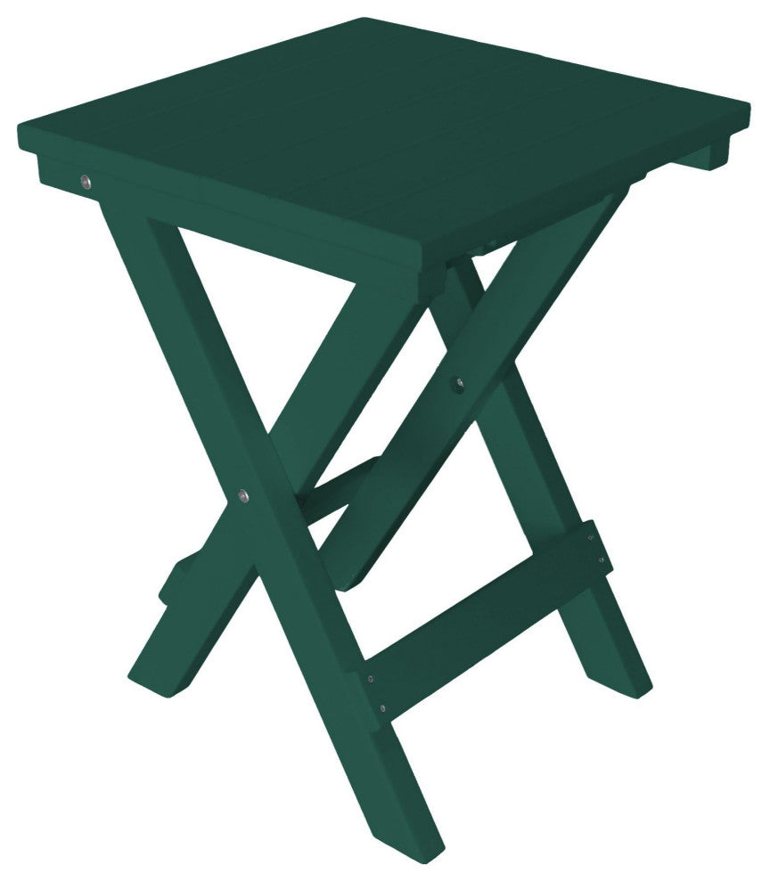 Poly Lumber Coronado Square Folding Bistro Table, Turf Green