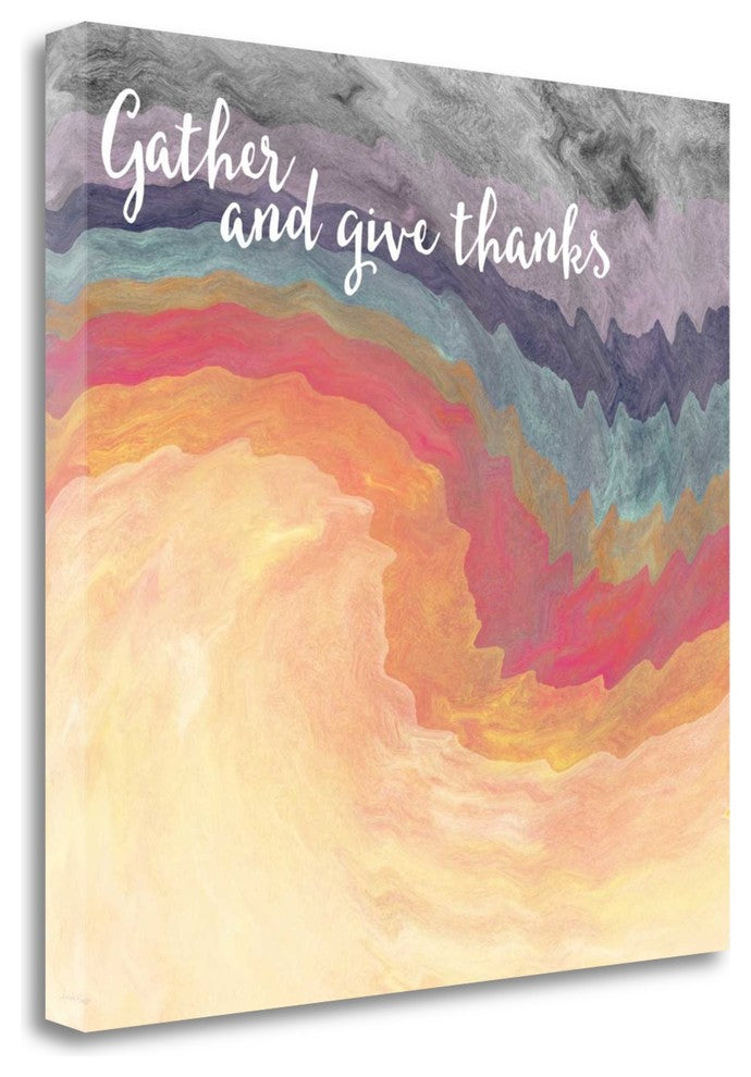"Gather And Give Thanks" By Linda Woods, Giclee Print on Gallery Wrap Canvas