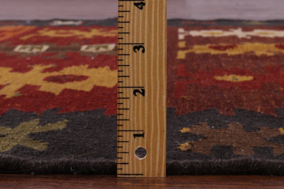 4' 0" X 6' 0" Reversible Flat Weave Kilim Wool Rug - Q12141