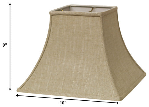 10" Light Wheat Premium Square Bell Slanted Linen Lampshade