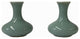 2 x Chinese Clay Ceramic Wu Celadon Green Small Vase Container Hws1619