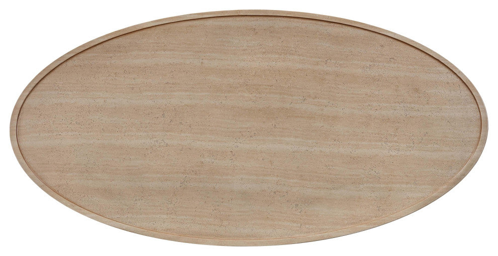 Eclipse Textured Faux Travertine Indoor/Outdoor Table, Travertine, Coffee Table