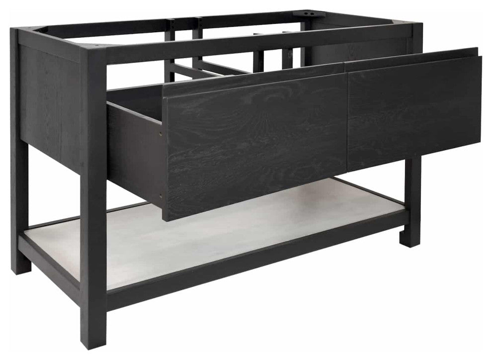 Solace Vanity with Ash Concrete Shelf, Base Only, Midnight, 48"