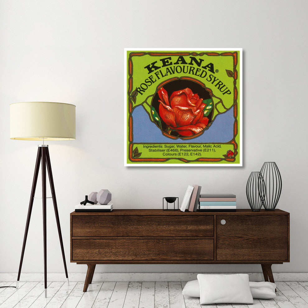 "Keana Rose Flavoured Syrup" Digital Paper Print by Retrolabel, 46"x46"