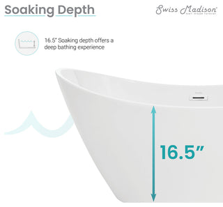 Ivy 60" Double Slipper Freestanding Bathtub