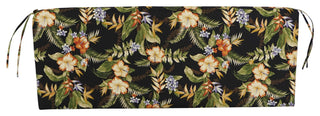 54"X19" Patterned Outdoor Spun Polyester Bench Cushion, Freeport Ebony
