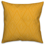 Yellow Tribal Diamond 16x16 Throw Pillow
