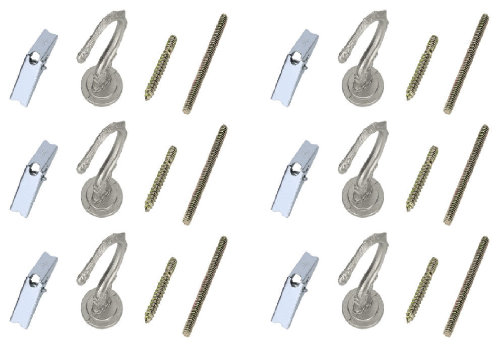 Aspen Creative 21401-6 2.5" Large Swag Hook, Brushed Pewter, 6-Pack