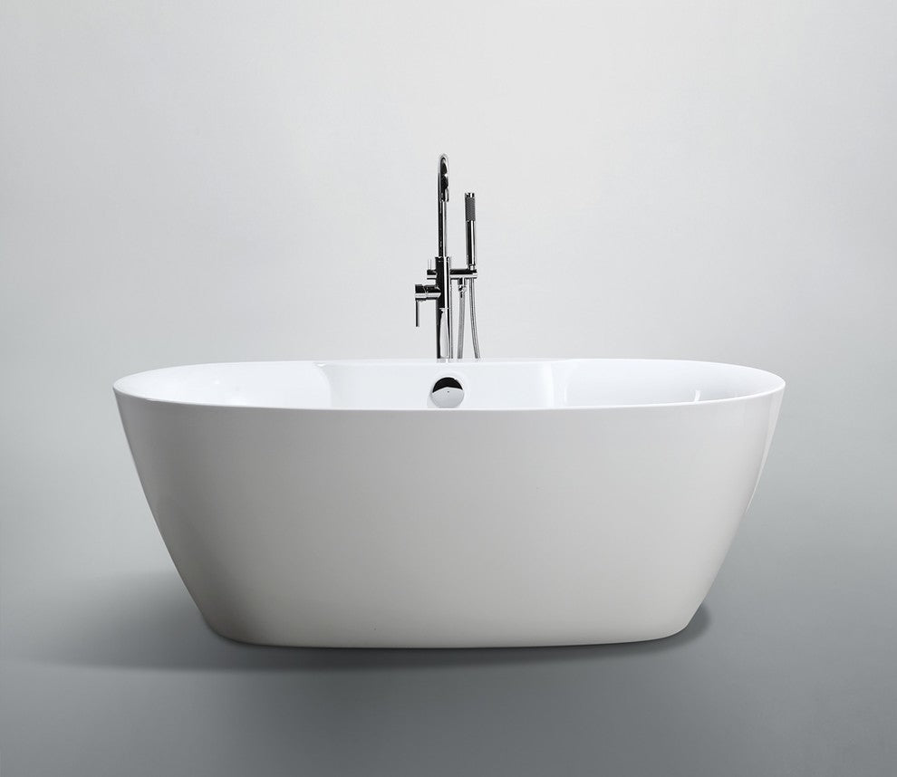 Pisa 63" Freestanding Bathtub, Glossy White