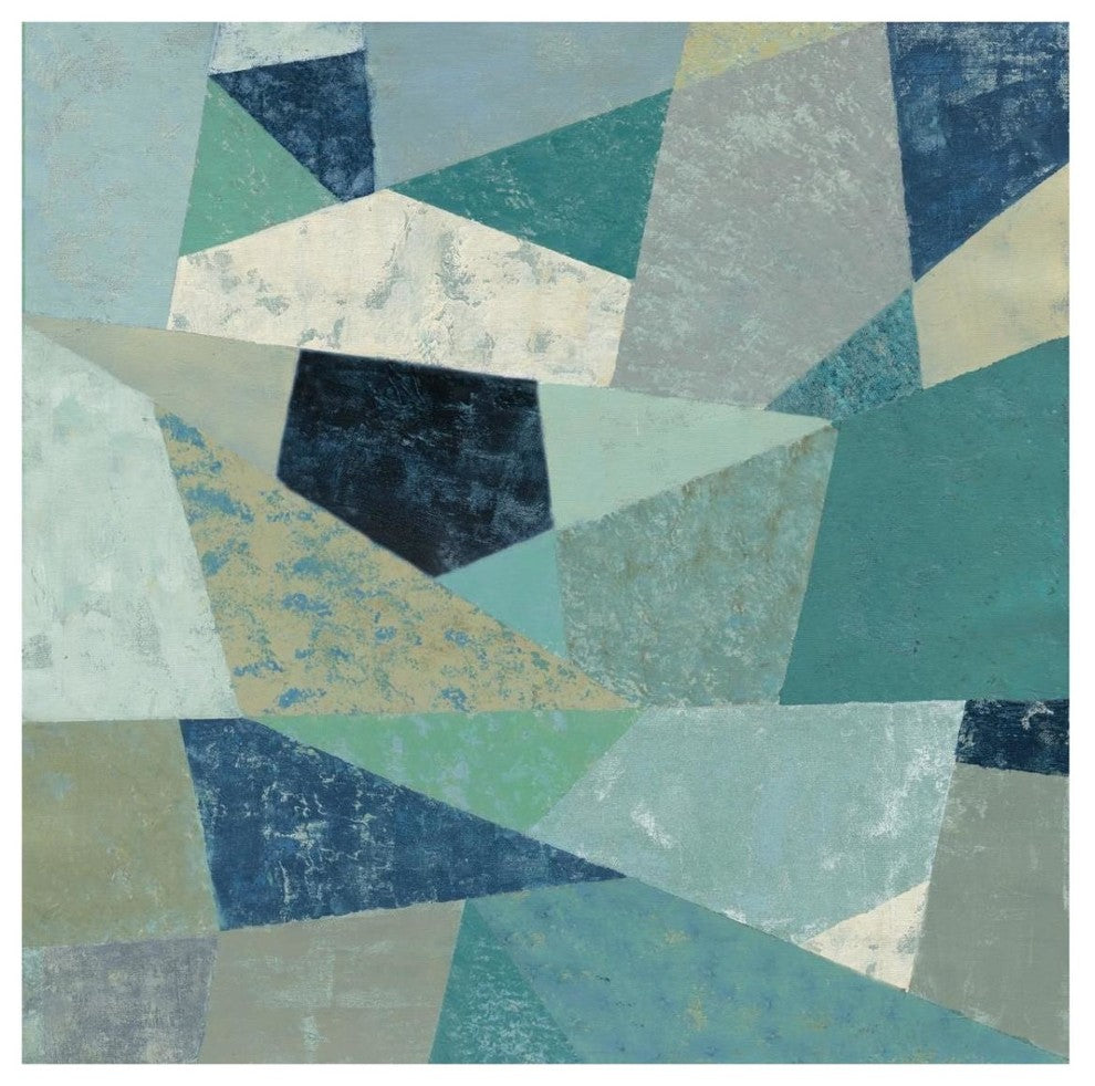 "Indigo Geo Metric II" Digital Paper Print by Silvia Vassileva, 32"x32"