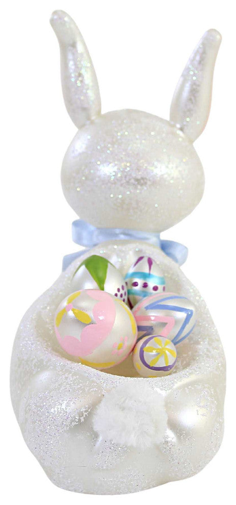 De Carlini Freestanding Bunny & Egg Basket Easter Decorate Display Rabbit A1831