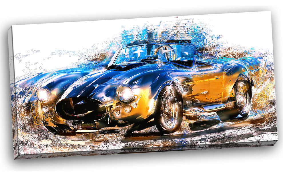 "Blue and Orange Roadster" Canvas Painting