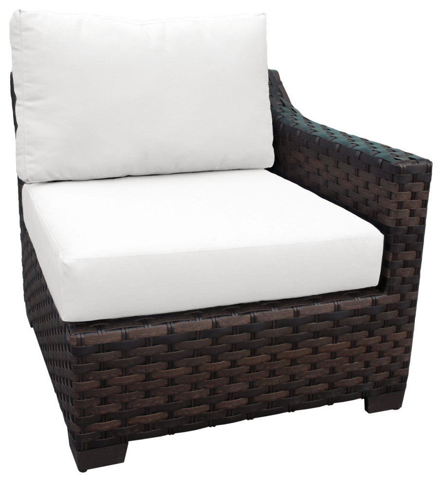 kathy ireland River Brook 5 Piece Wicker Patio Furniture Set, Alabaster