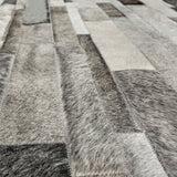 Cowhide Patchwork Rug, Kronos, Ashen, 5'x8'