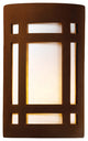 Ambiance Large Craftsman Window, Closed Top Outdoor Wall Sconce, Rust