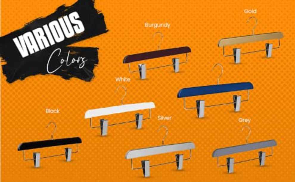 Abs Plastic Trouser Skirt Hangers, Perfect for Skirts, Pants, Slacks, Jeans, White, 5-Pack