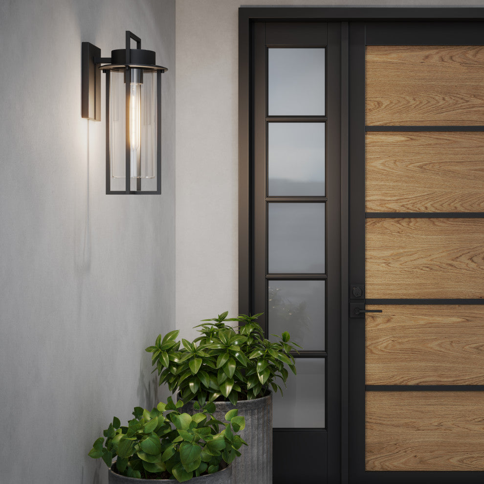 1 Light 8 in. Powder Coated Black Outdoor