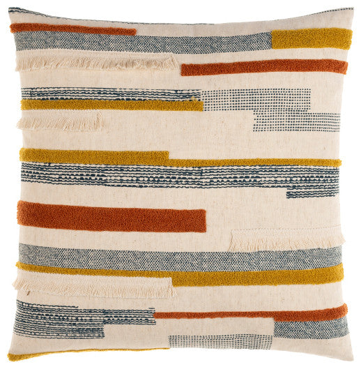 Surya Stassi Tan Pillow Shell With Down Insert 18"H X 18"W