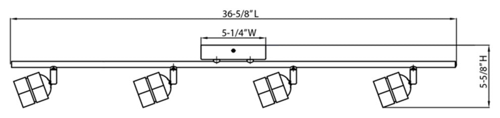 Cantrell LED Fixed Rail Light, Satin Nickel