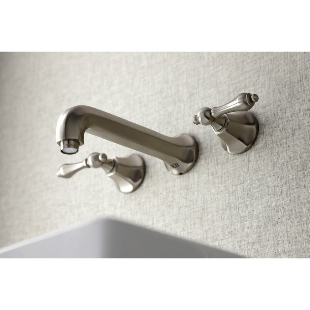 Kingston Brass KS4128AL 2-Handle Wall Mount Bathroom Faucet, Brushed Nickel