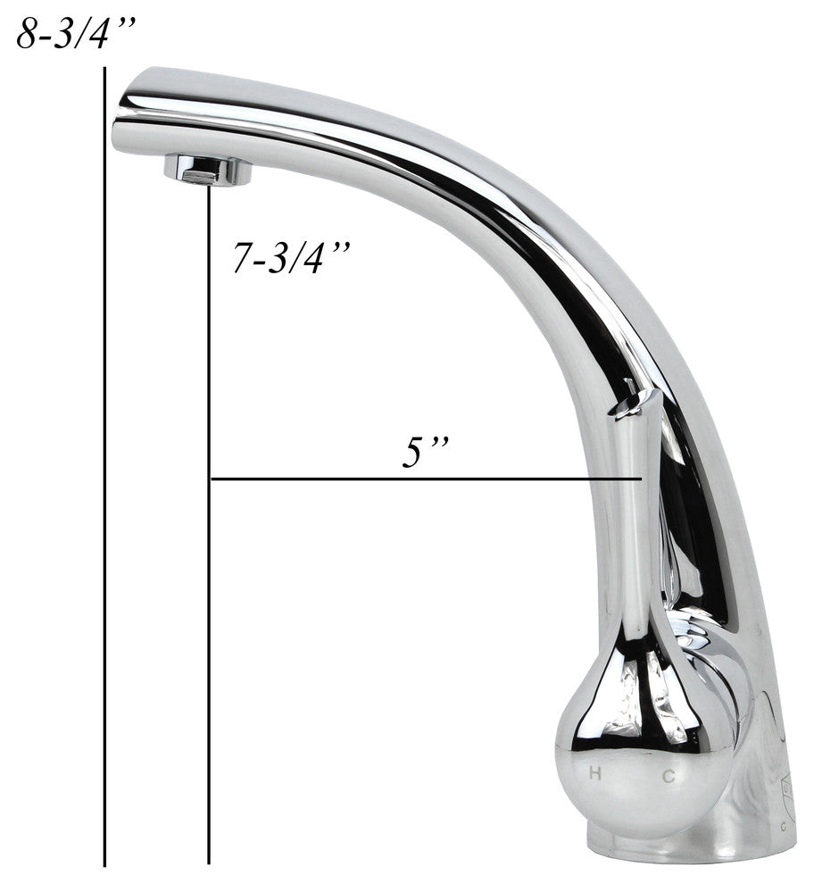 Twist Style Solid Brass Single Hole Bathroom Vanity Faucet, Polish Chrome