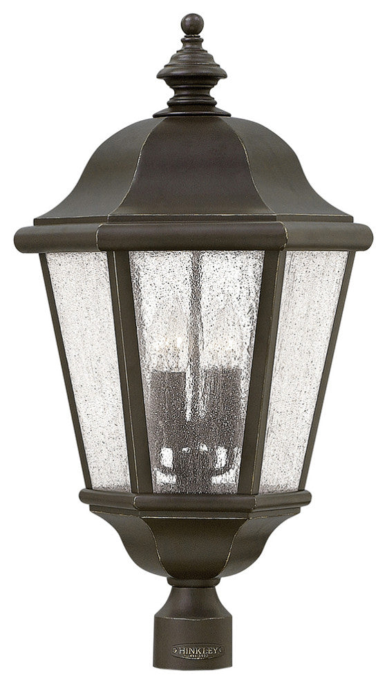 Hinkley Edgewater Large Post Top Or Pier Mount Lantern, Oil Rubbed Bronze