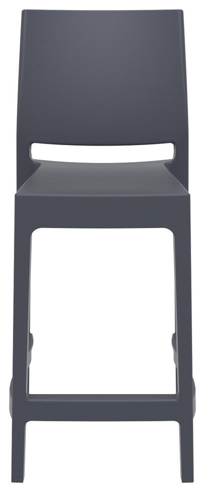 Maya Resin Counter Stool, Dark Gray, Set of 2