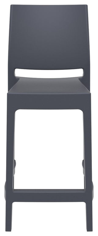 Maya Resin Counter Stool, Dark Gray, Set of 2
