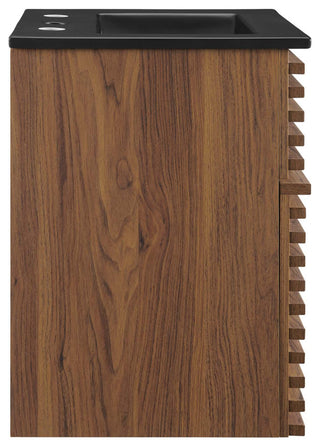Render 18" Wall-Mount Bathroom Vanity, Walnut Black