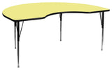 48''Wx72''L Kidney Yellow Thermal Laminate Activity Table