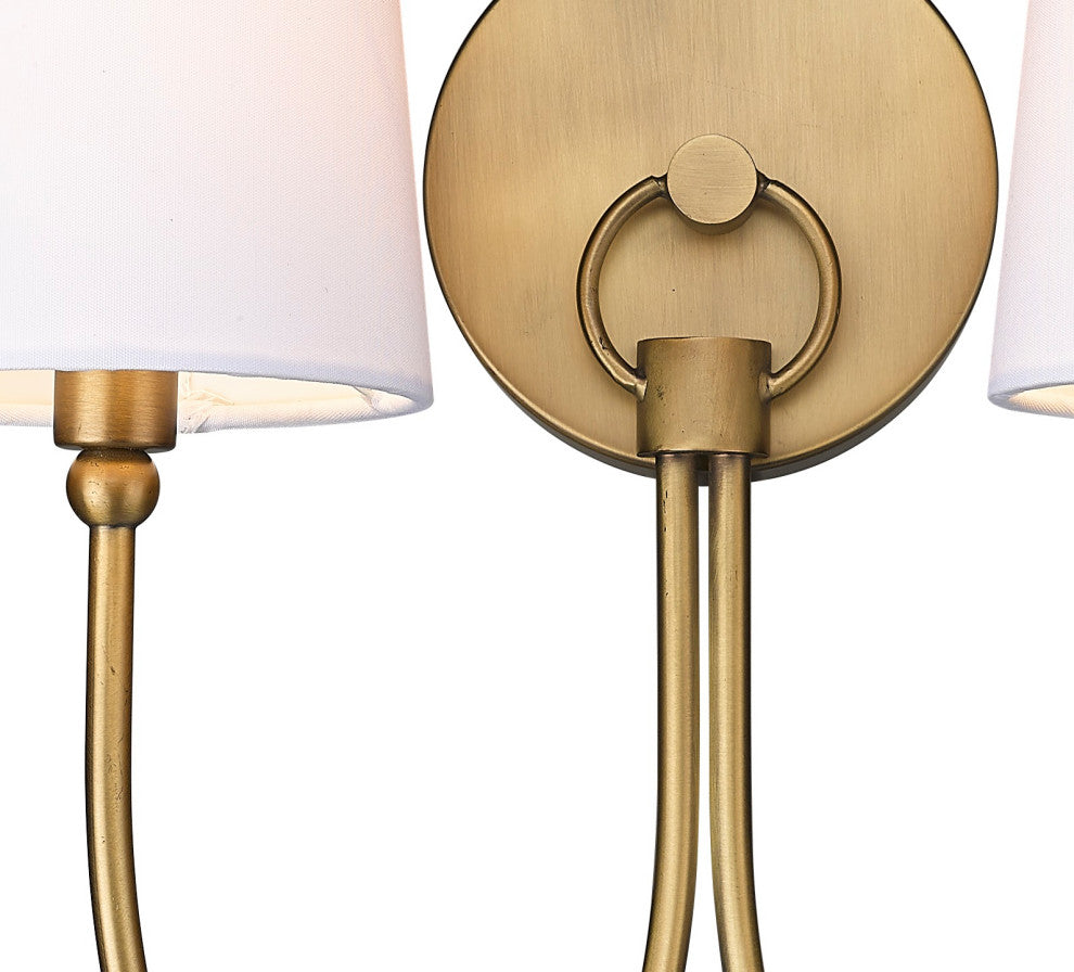 2 - Light Rustic Farmhouse Dimmable Armed Wall Sconce