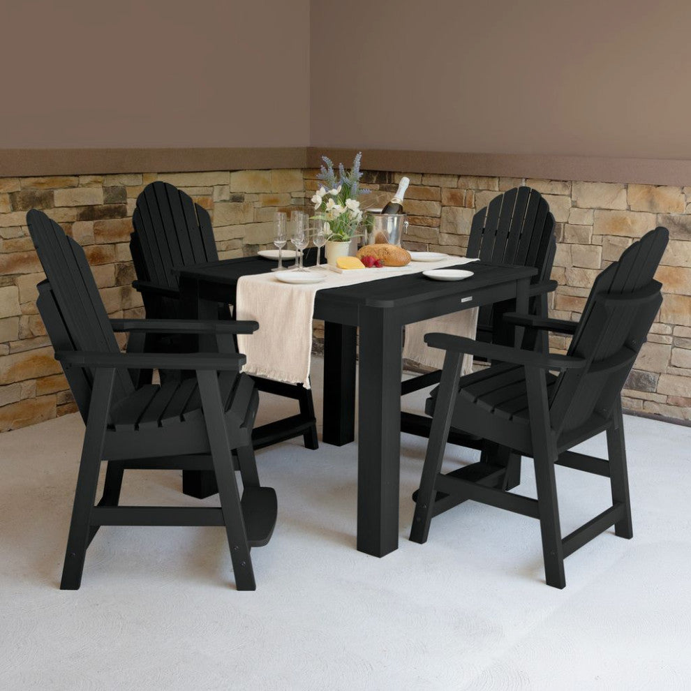 Hamilton 5-Piece Square Counter-Height Dining Set, Black