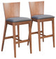 Ambrose Bar Chair, Set of 2 Walnut and Gray