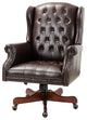 Executive Swivel Office Task Chair With Tufted Back, Brown