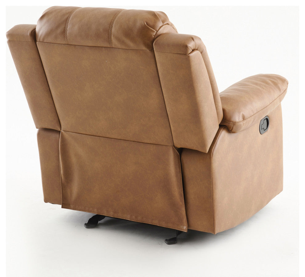Clifton Saddle Leather Gel Glider Rocker Recliner
