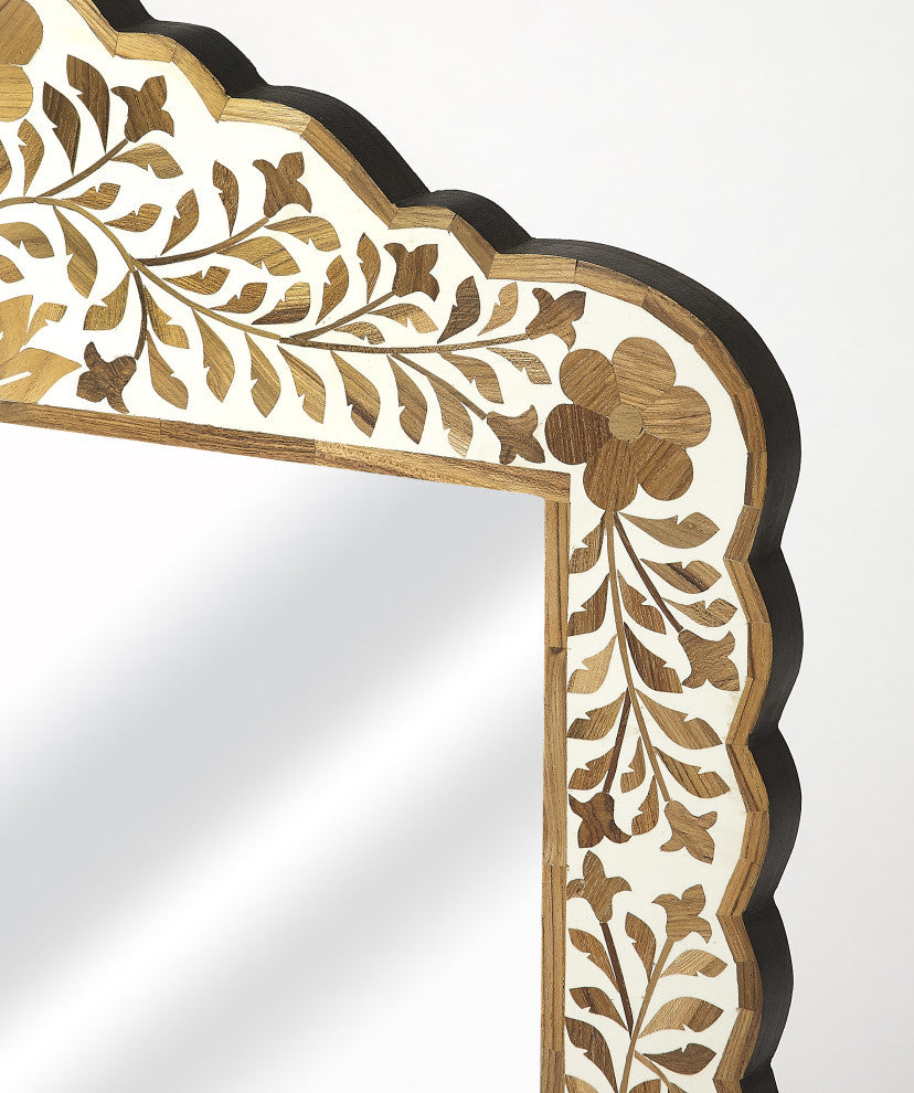 Butler Vivienne Wood and Bone Inlay Wall Mirror