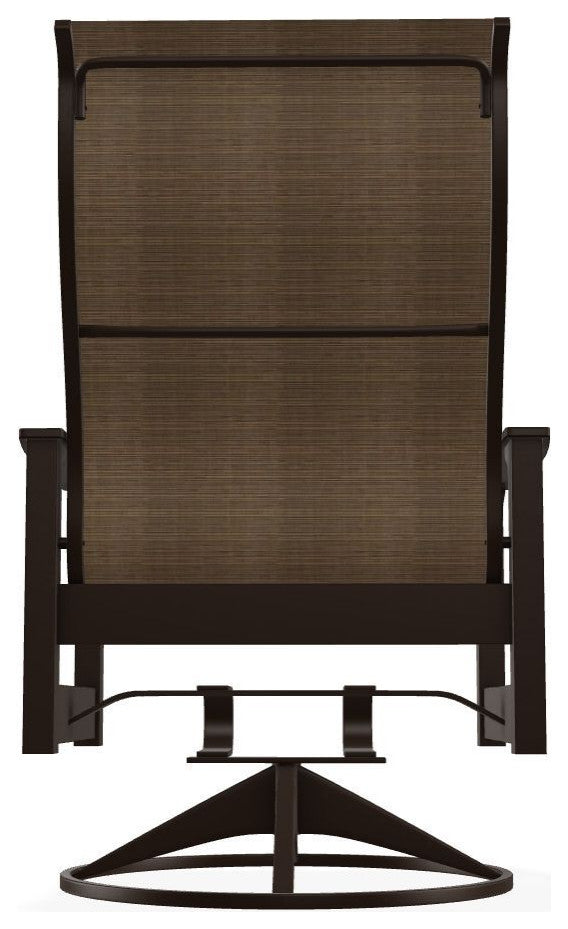 Leeward Sling Outdoor Swivel Rocker, Bark/Kona