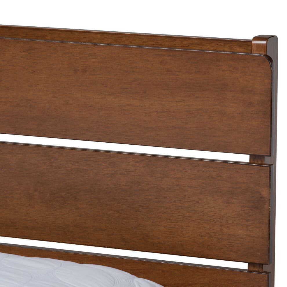 Avena Walnut Wood Queen Size Platform bed